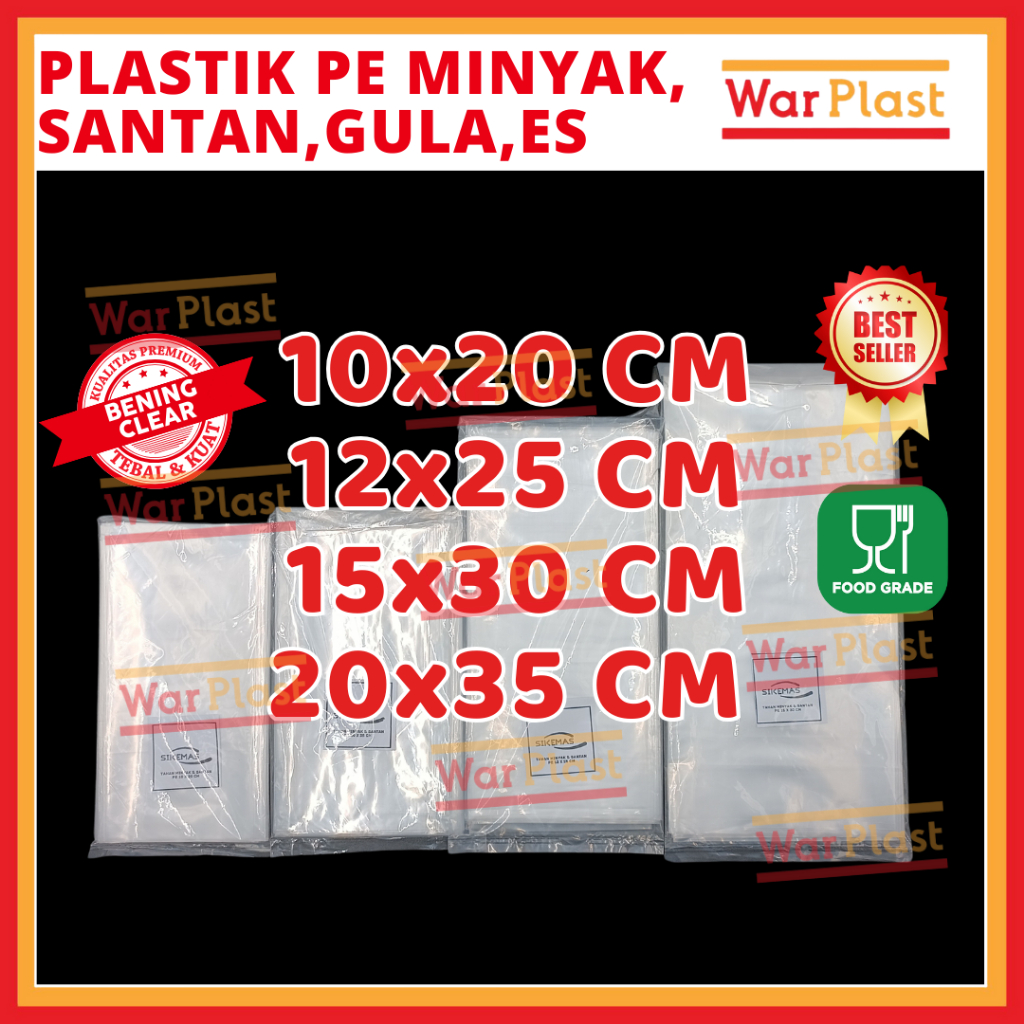 Plastik PE untuk Minyak / Santan / Gula / Es Batu / Makanan Kiloan berbentuk Kantong