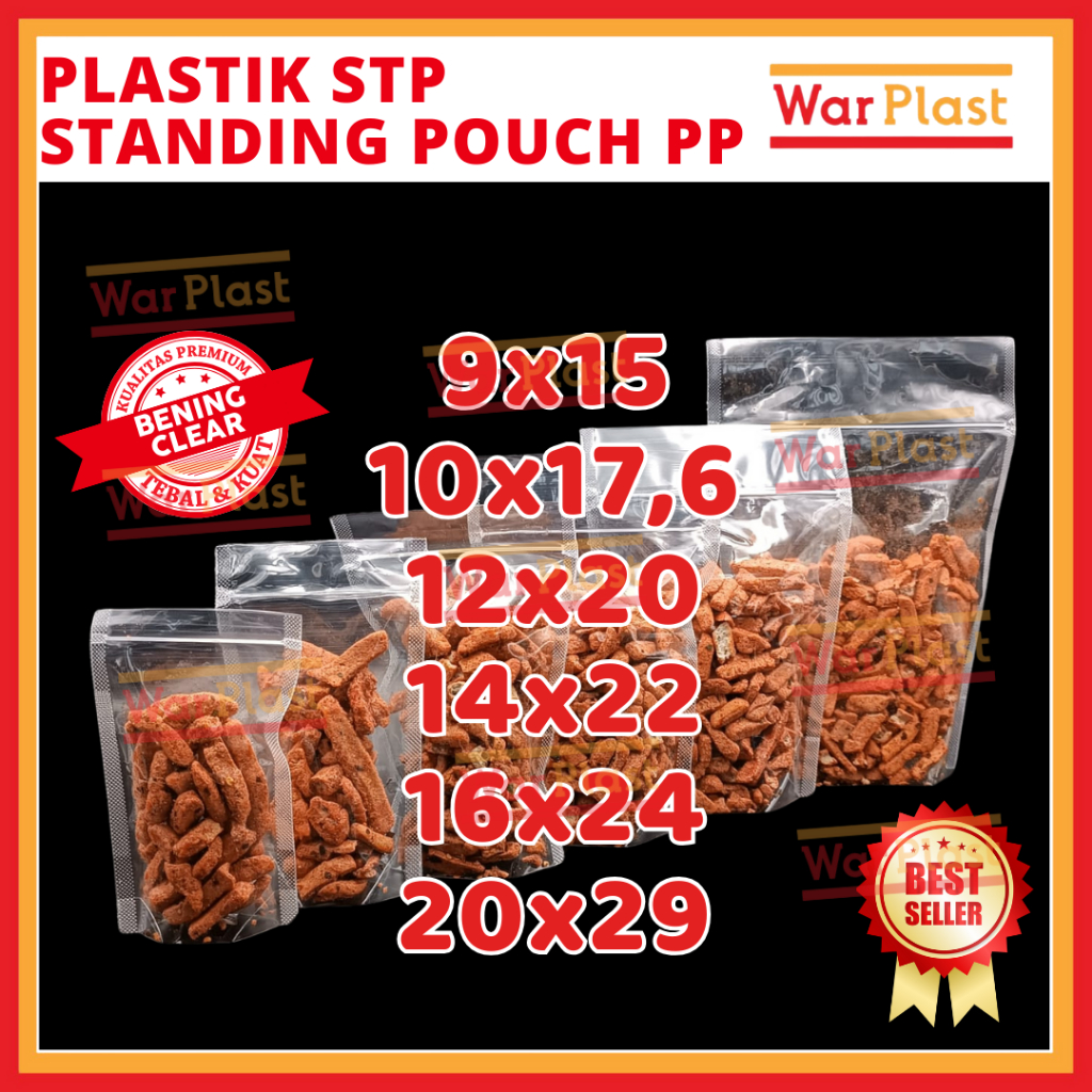 Plastik PP Standing Pouch (STP) Seal Lebar