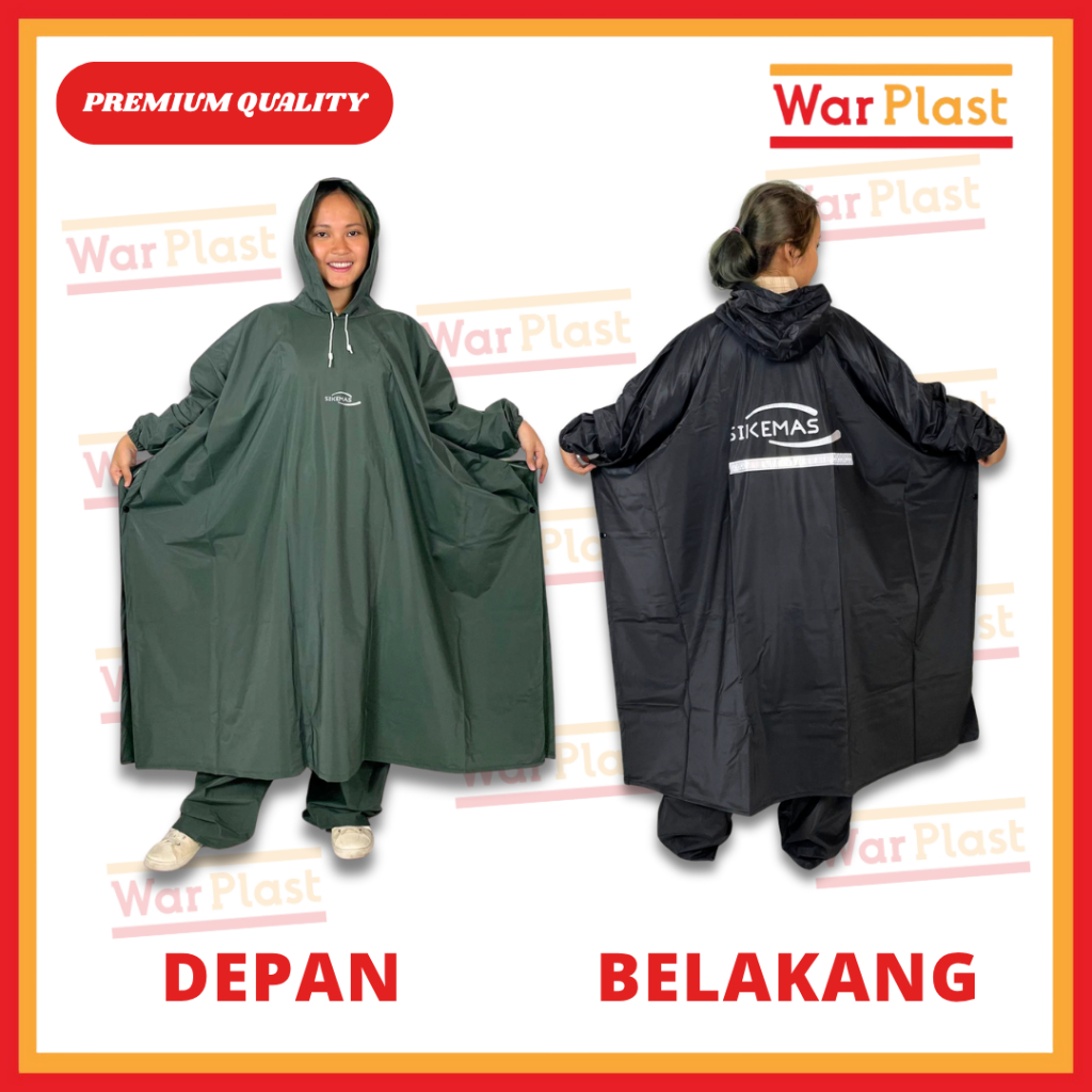 Set Jas hujan tebal / Jas hujan ponco kelelawar - Image 8