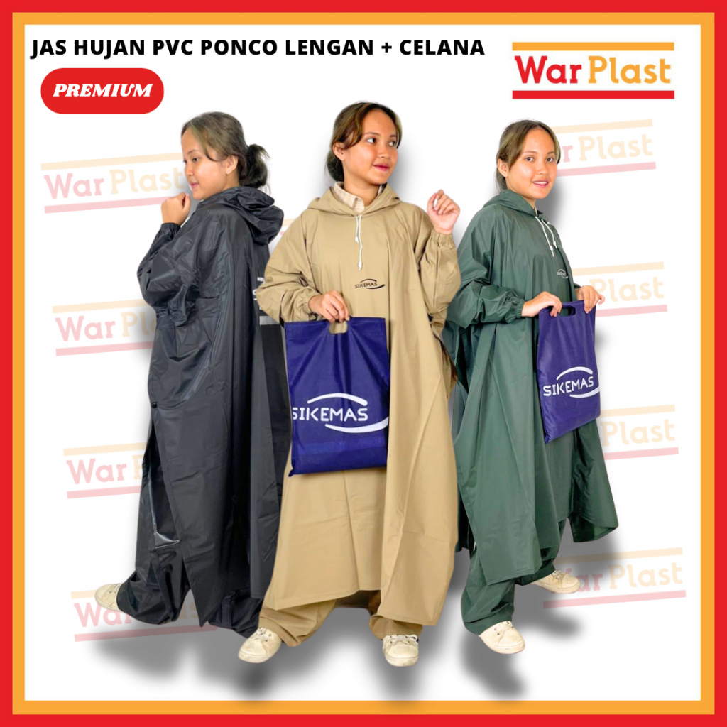 Set Jas hujan tebal / Jas hujan ponco kelelawar - Image 4