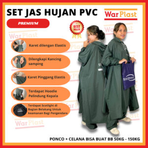 Set Jas hujan tebal / Jas hujan ponco kelelawar