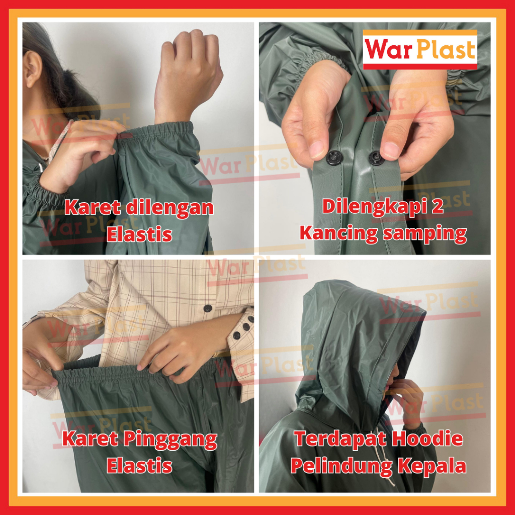 Set Jas hujan tebal / Jas hujan ponco kelelawar - Image 6
