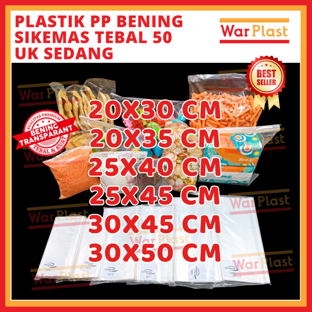 Plastik PP Bening Sikemas Ukuran Besar