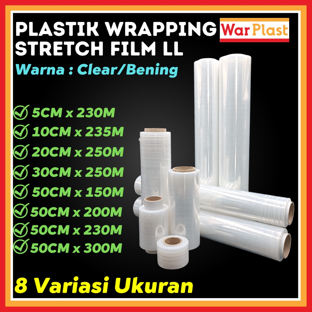 Plastik Wrapping Stretch Film 5cm Bening Clear Tebal Lengket Premium Satuan