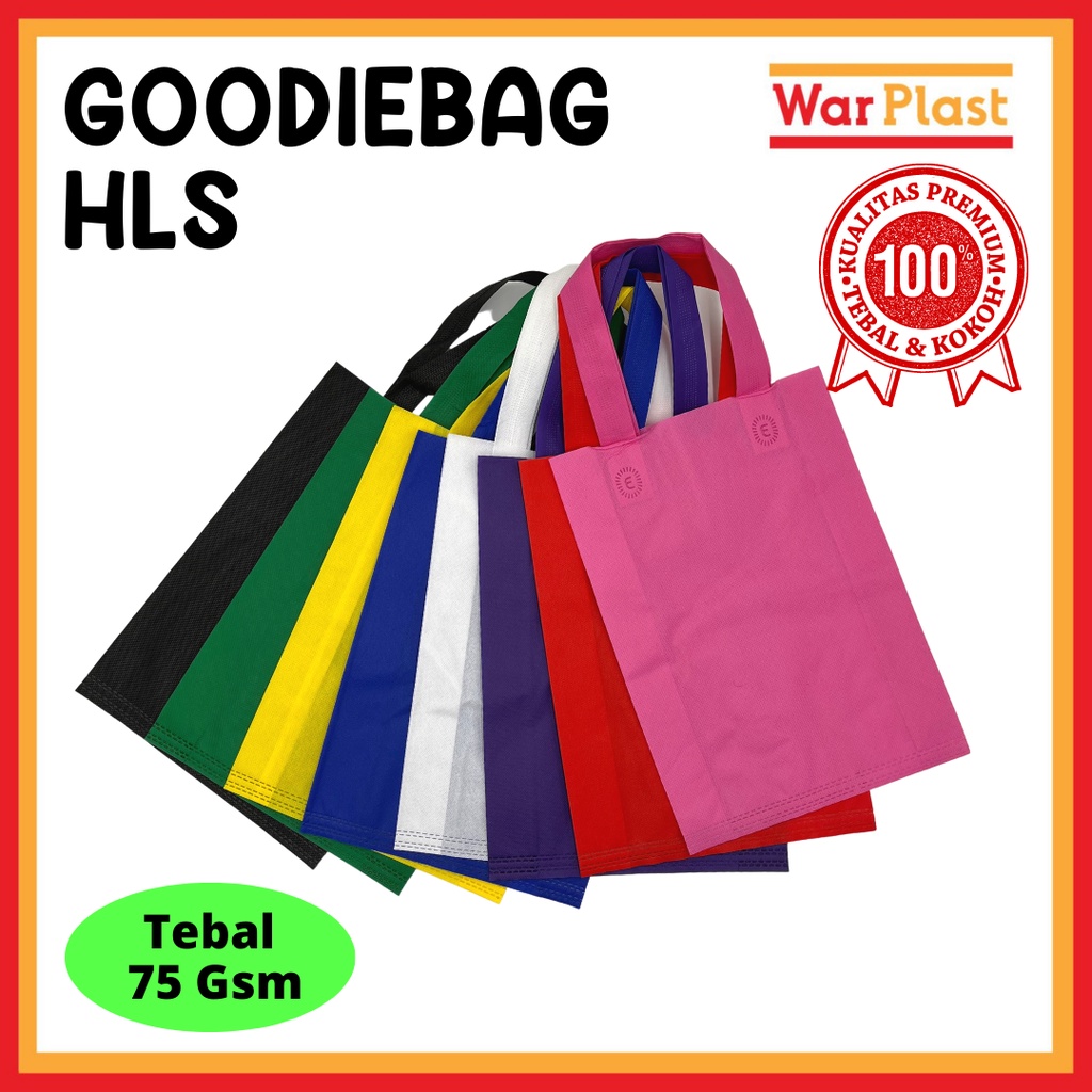 Tas Kain Spunbond Goodie Bag Tote Bag Tali Ukuran Jumbo Besar Kecil 25x35 , 30x40 , 38x45 Untuk Kantong Belanja Lipat Souvenir Tas Ultah Hampers Tas Baju