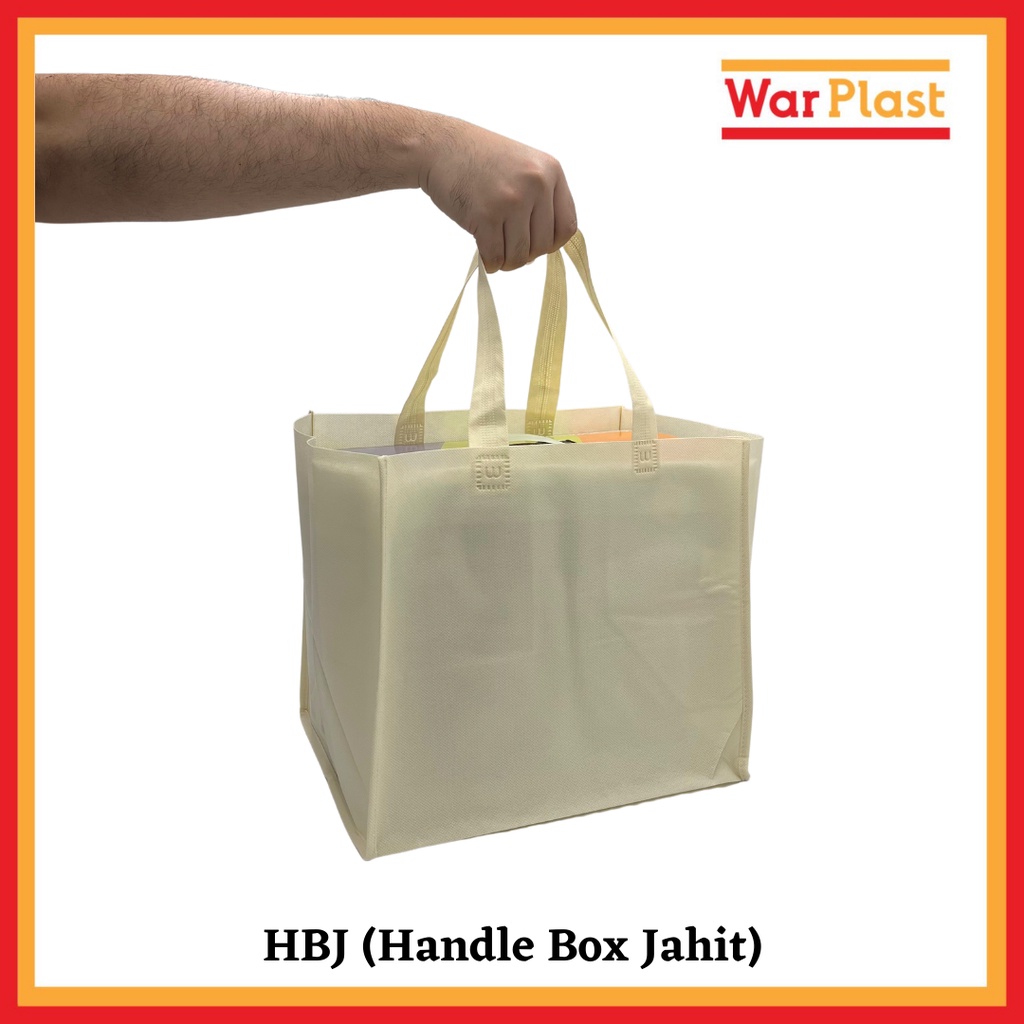 Tas Spunbound Box Goodie Bag Kotak 26x32 cm tas box kue tas souvenir promosi ultah tas kain polos - Image 2