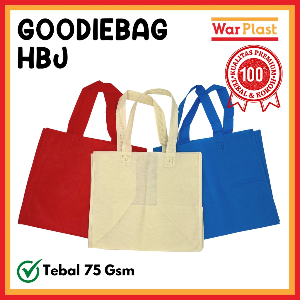 Tas Spunbound Box Goodie Bag Kotak 26x32 cm tas box kue tas souvenir promosi ultah tas kain polos