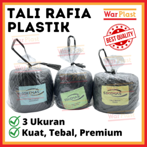 Tali Rafia Gulungan Besar 1kg Tali Plastik Hitam Tebal Kuat