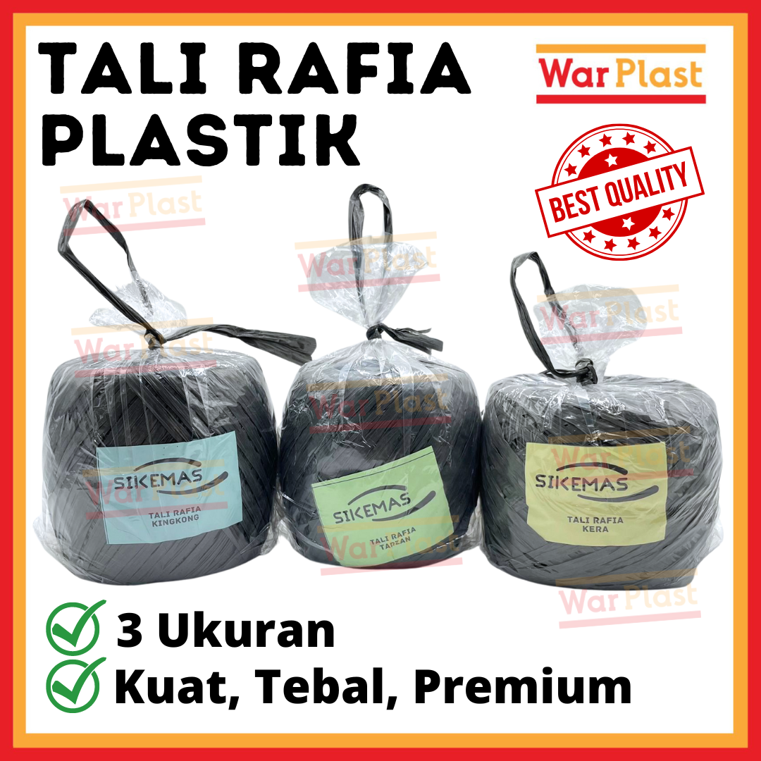Tali Rafia Gulungan Besar 1kg Tali Plastik Hitam Tebal Kuat