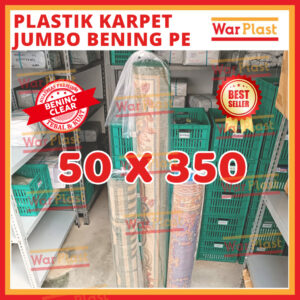 Plastik KARPET JUMBO Bening Sikemas 50 x 350 Roll Tebal PE Laundry Permadani Ambal